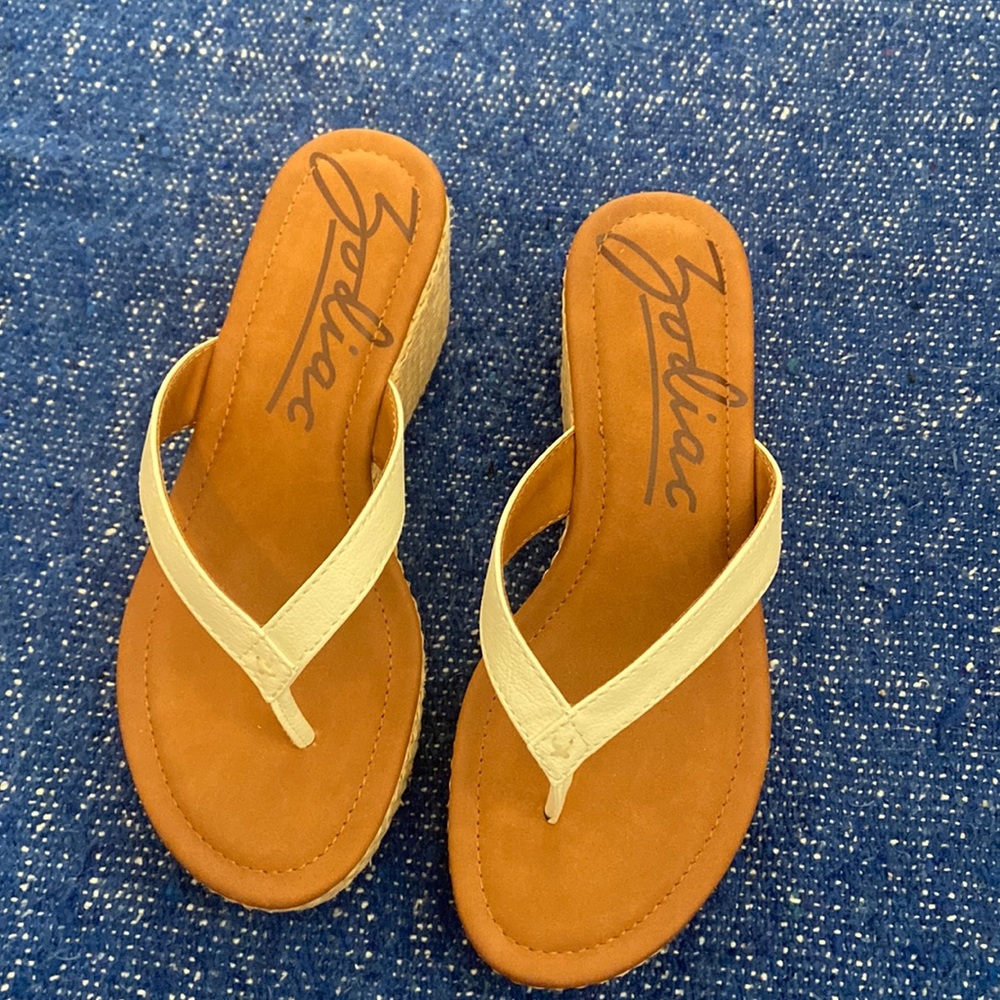 White wedge sandals